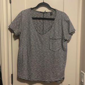 Scotch & Soda Black and White Stripped Tshirt